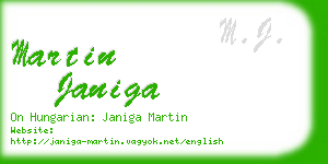 martin janiga business card